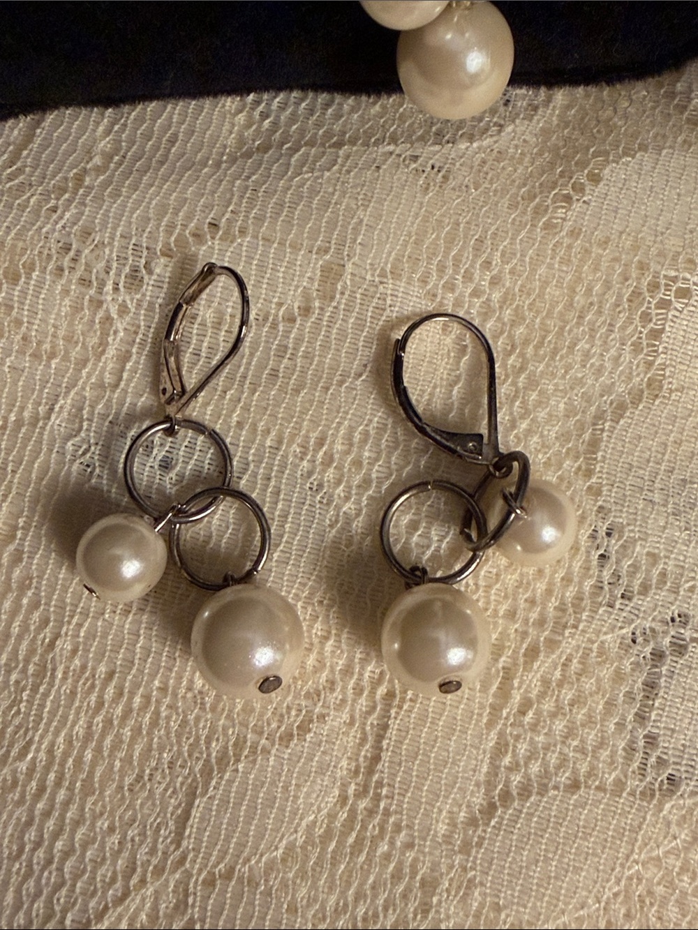 👑👑👑3 for 12$👑👑👑Pearl Drop Silver Necklace and Earrings Set - Picture 7 of 8